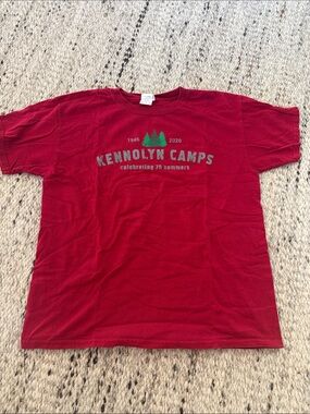 Gildan Red Kennolyn Camps Graphic Tee with Green Trees